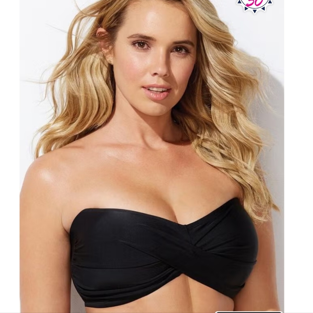 Black Strapless Swimsuit Top